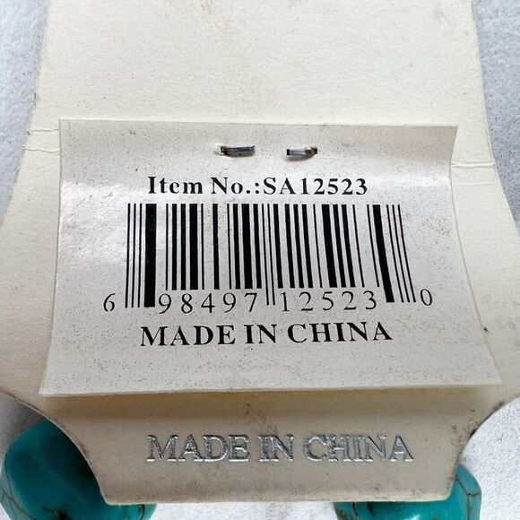 Sarah's Faux Turquoise Beaded Dangle Earrings Pierced Pair Nickel Free - Picture 7 of 7